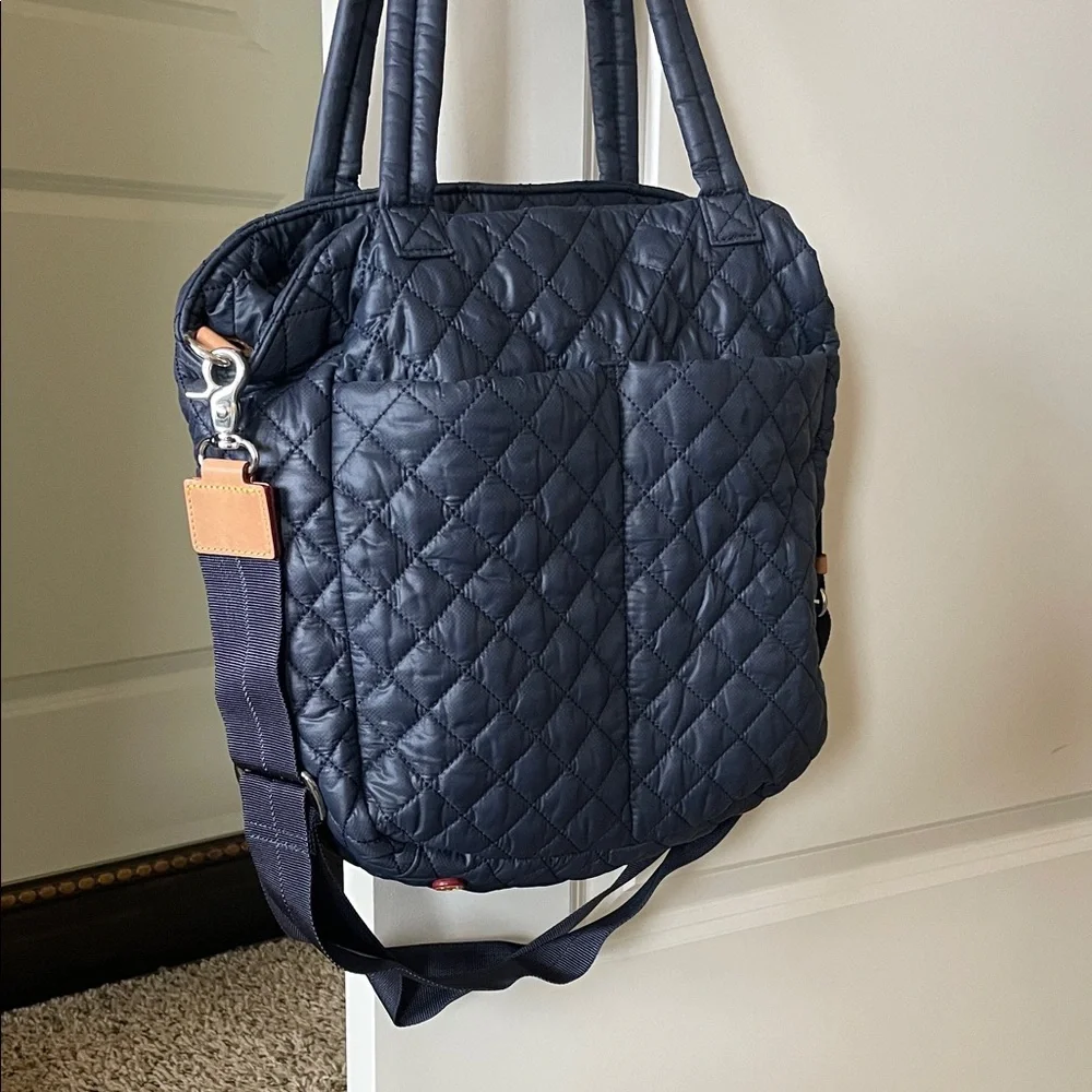 MZ Wallace Dark Blue Quilted Dawn Metro Quatro Tote - Picture 4 of 7